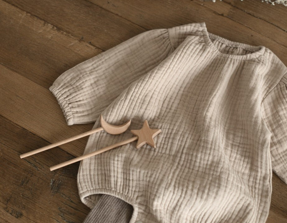 Vanilla Cream Muslin Bodysuit